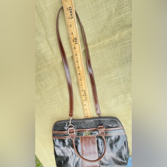 GIANI BERNINI Black/ Brown  Leather Crossbody Bag Purse - Picture 17 of 17